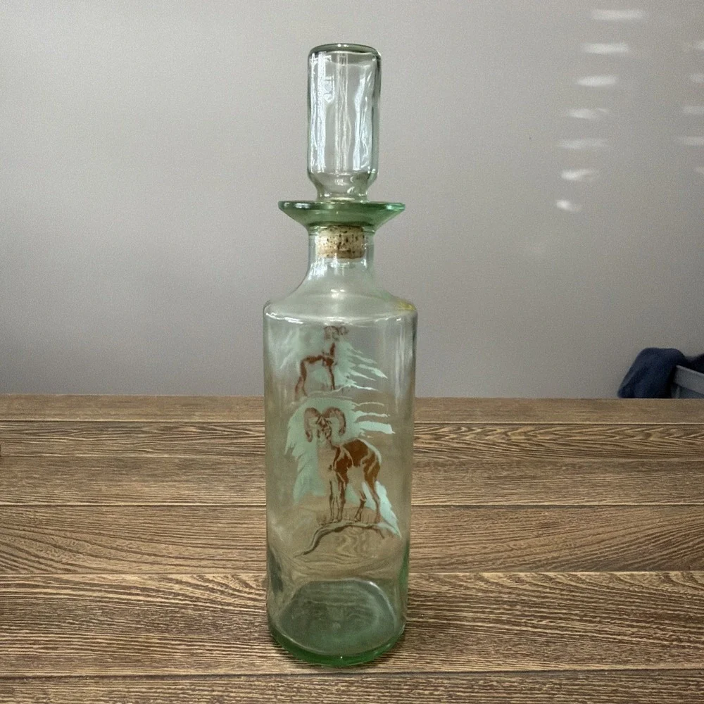Vintage Old Fitzgerald Prime bourbon wildlife Ram decanter American Bighorn